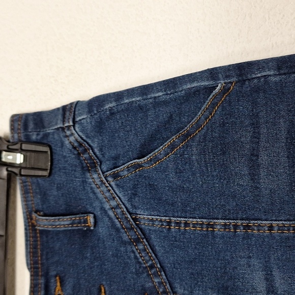 Char Tou Blue Medium Wash Western Cowgirl Button Front Denim Maxi Skirt Size S - Picture 6 of 13